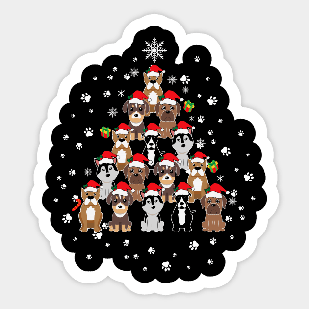 Dogs paws christmas tree Sticker by UnikRay